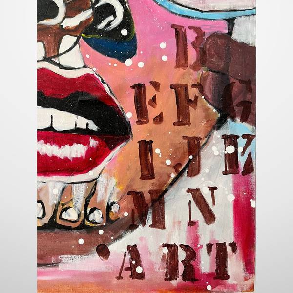 Ciseaux et Maillet Pop art Mixed media Tahina Rakotoarivony - Subjektiv.art