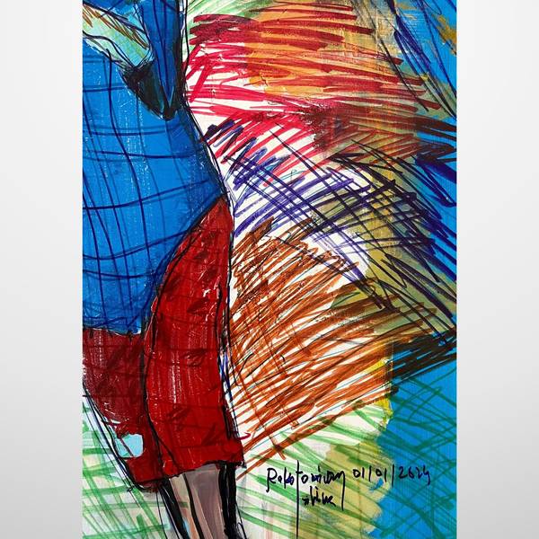Porteur d'eau Pop art Mixed media Tahina Rakotoarivony - Subjektiv.art