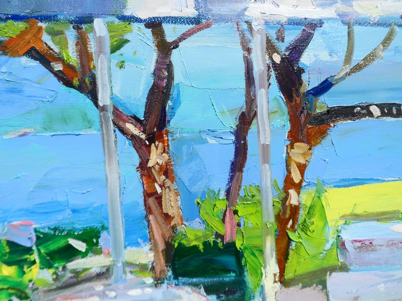 Lake Como Expressive and gestural Painting Yehor Dulin - Subjektiv.art