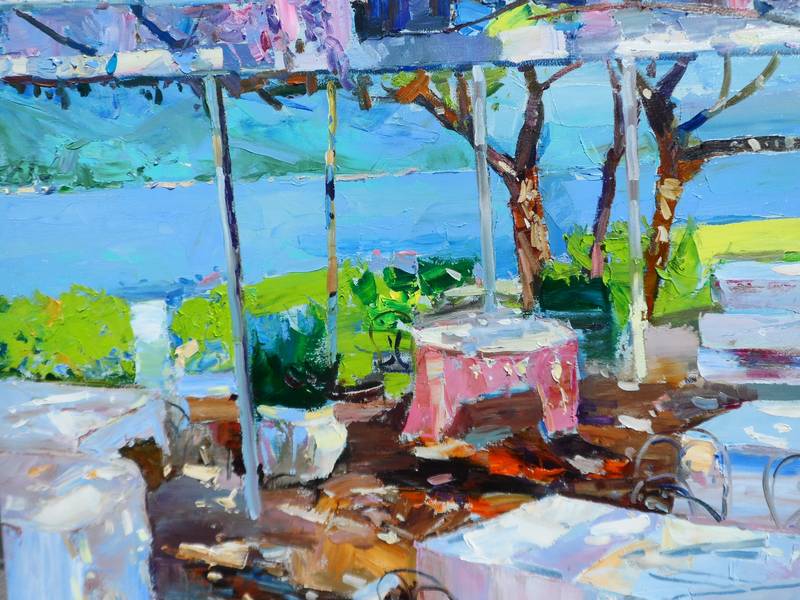 Lake Como Expressive and gestural Painting Yehor Dulin - Subjektiv.art