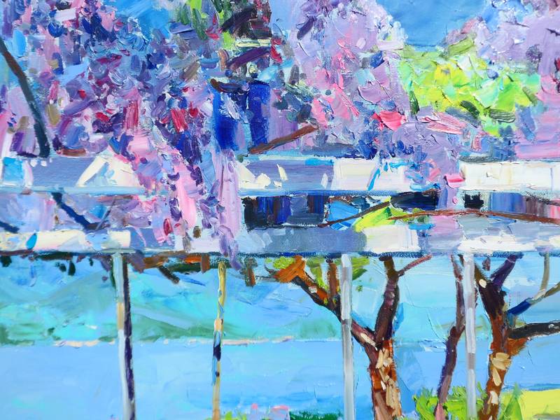 Lake Como Expressive and gestural Painting Yehor Dulin - Subjektiv.art