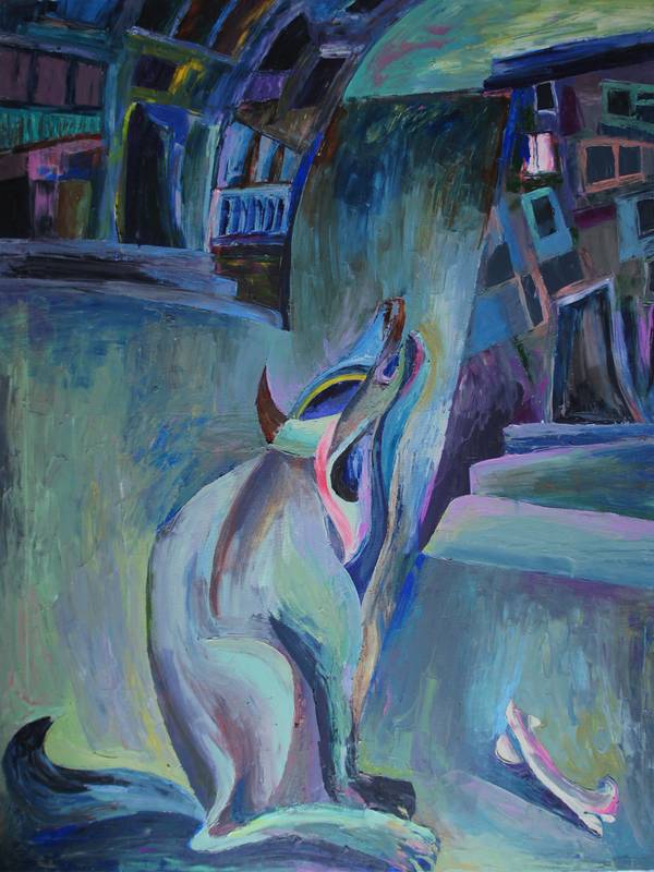 The Abandoned Beast Expressive and gestural Painting Anastasiia Maistrenko - Subjektiv.art