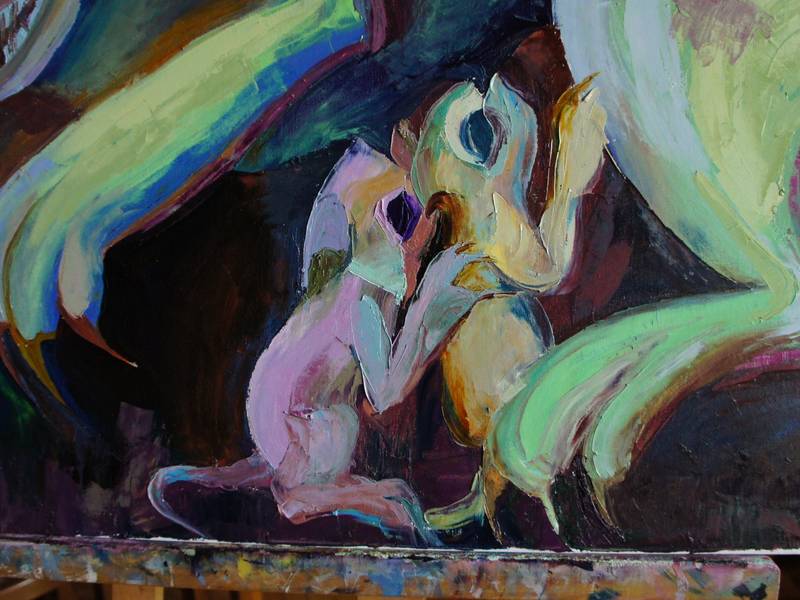 The Maman Expressive and gestural Painting Anastasiia Maistrenko - Subjektiv.art