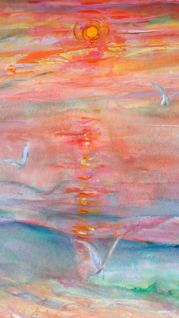 Sous la bourrasque, le soleil dévorait l'espace comme tes baisers Expressive and gestural Painting francois page - Subjektiv.art