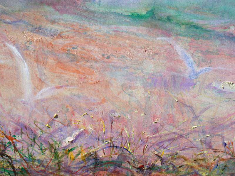 Sous la bourrasque, le soleil dévorait l'espace comme tes baisers Expressive and gestural Painting francois page - Subjektiv.art