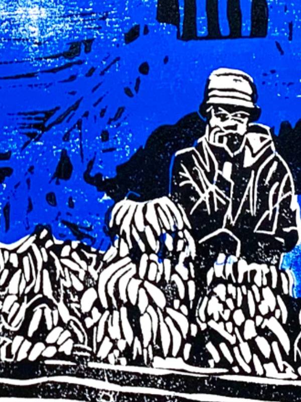 TSY AZO HIVAROTANA Expressive and gestural Engraving Miora  Acker - Subjektiv.art