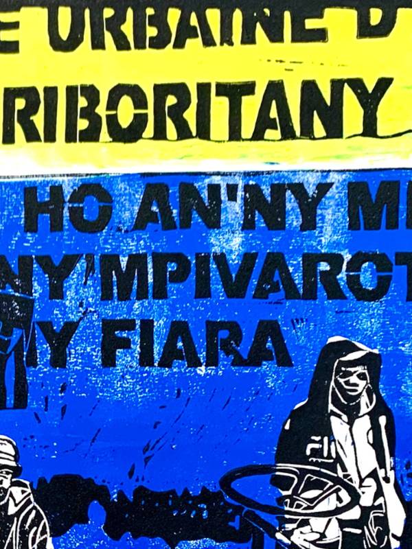 TSY AZO HIVAROTANA Expressive and gestural Engraving Miora  Acker - Subjektiv.art