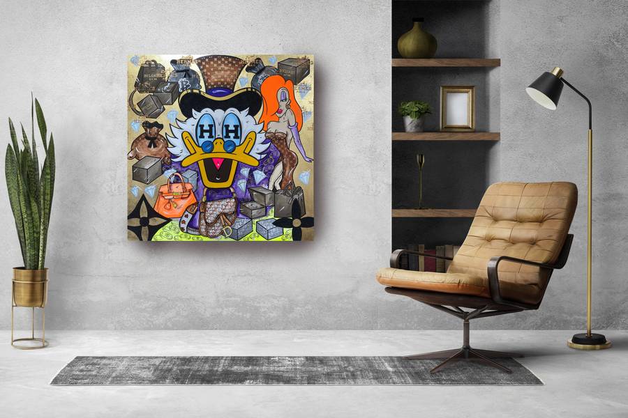 Hermes Gold Scrooge Pop art Painting Odarka Hil - Subjektiv.art