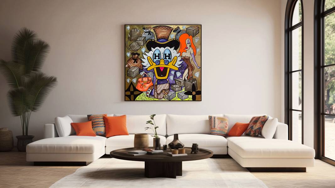 Hermes Gold Scrooge Pop art Painting Odarka Hil - Subjektiv.art