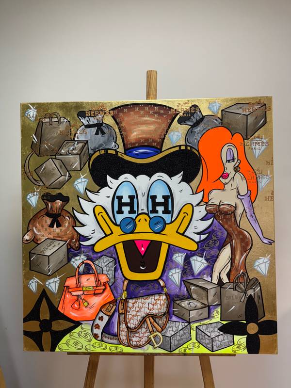 Hermes Gold Scrooge Pop art Painting Odarka Hil - Subjektiv.art