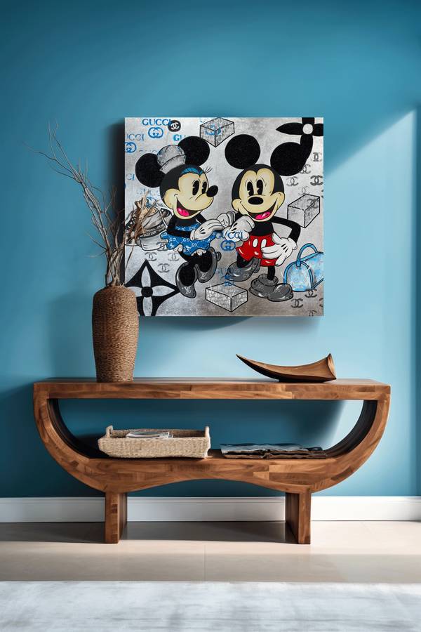 Dior Mickey and Minnie Pop art Mixed media Odarka Hil - Subjektiv.art
