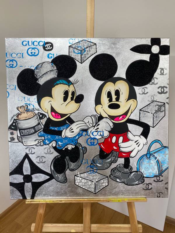Dior Mickey and Minnie Pop art Mixed media Odarka Hil - Subjektiv.art