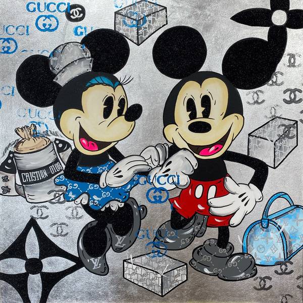 Dior Mickey and Minnie Pop art Mixed media Odarka Hil - Subjektiv.art