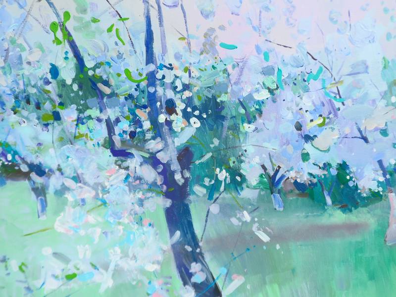 Сherry orchard Expressive and gestural Painting Yehor Dulin - Subjektiv.art