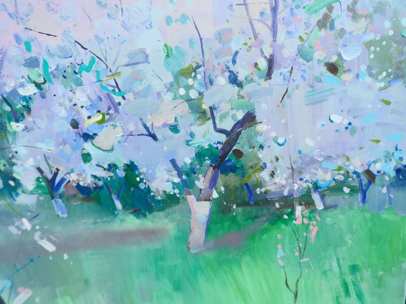Сherry orchard Expressive and gestural Painting Yehor Dulin - Subjektiv.art