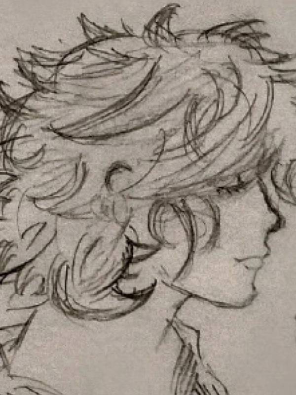 Eyes closed by flowers Fine Art Drawing Rakshit Madhavan - Subjektiv.art