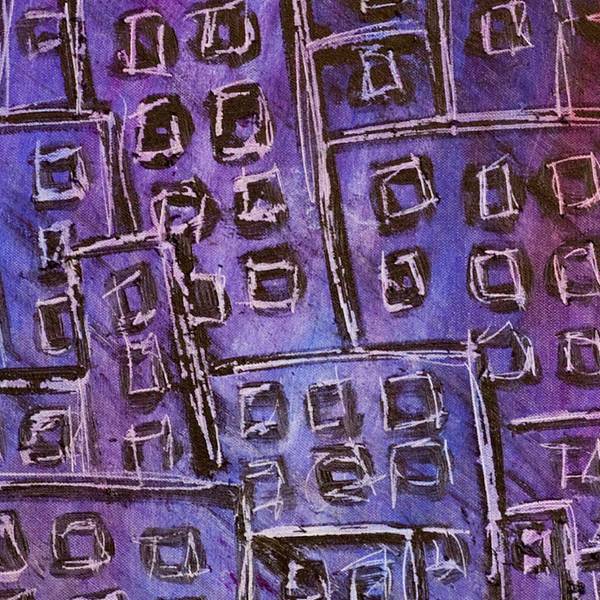 Purple city Abstract Painting Audrey HENRY - Subjektiv.art