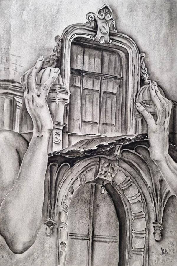 Holding oneself back Expressive and gestural Painting Olena Yemelianova - Subjektiv.art