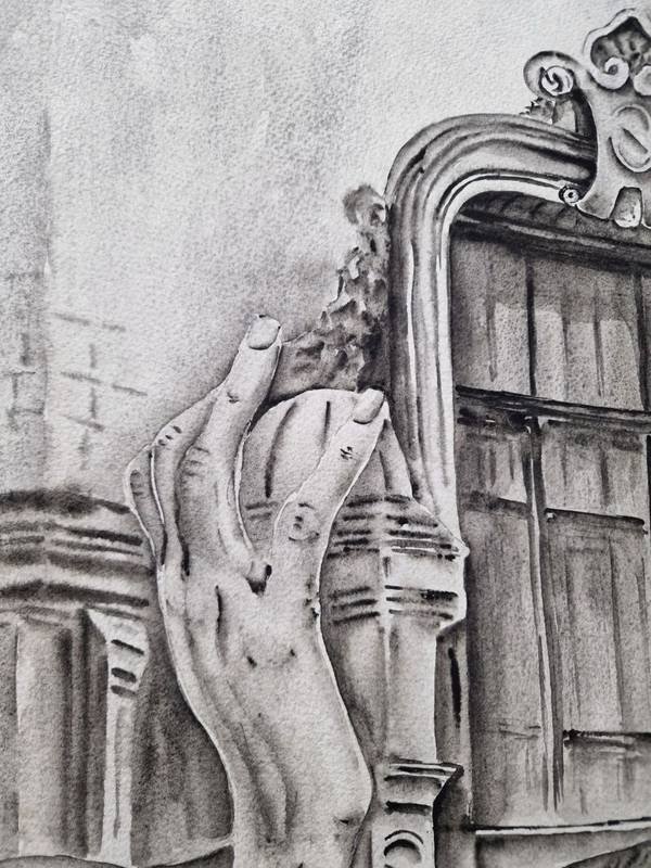 Holding oneself back Expressive and gestural Painting Olena Yemelianova - Subjektiv.art