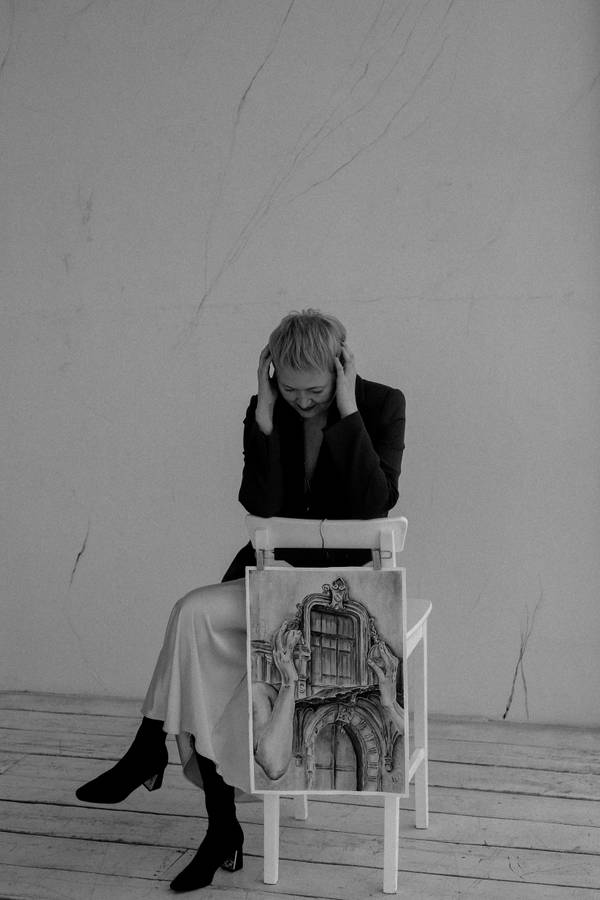 Holding oneself back Expressive and gestural Painting Olena Yemelianova - Subjektiv.art