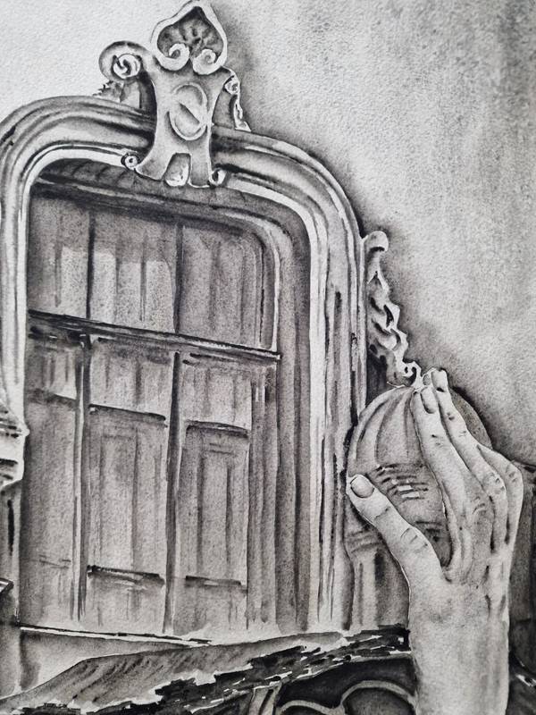 Holding oneself back Expressive and gestural Painting Olena Yemelianova - Subjektiv.art