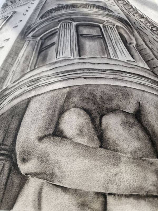 Shadow of safety Expressive and gestural Painting Olena Yemelianova - Subjektiv.art