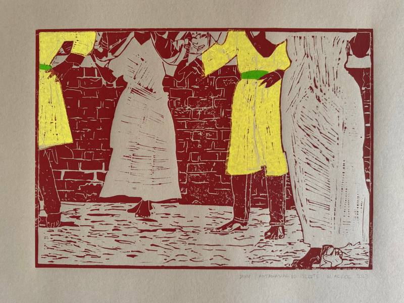 HIRA GASY (triptyque) Graphic, illustrative and typographic Engraving Miora Acker - Subjektiv.art