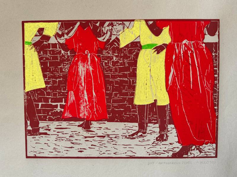 HIRA GASY (triptyque) Graphic, illustrative and typographic Engraving Miora Acker - Subjektiv.art