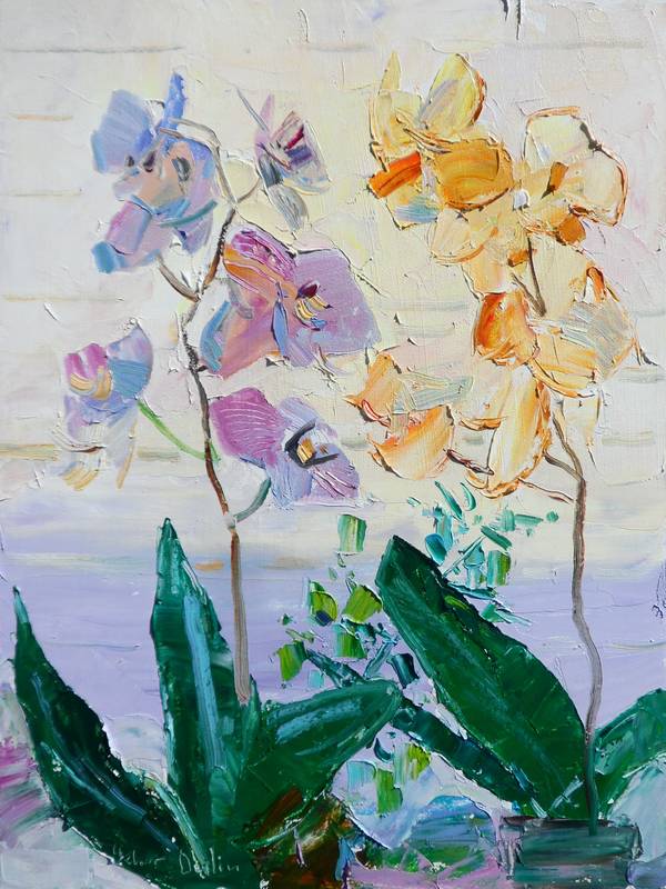 Orchid Impressionistic Painting Yehor Dulin - Subjektiv.art