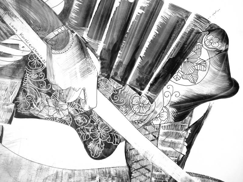 Samurai who defeated the serpent Fine Art Drawing Lana Korolievskaia - Subjektiv.art