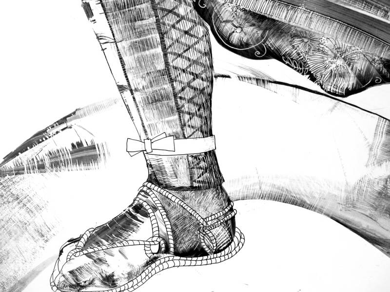 Samurai who defeated the serpent Fine Art Drawing Lana Korolievskaia - Subjektiv.art