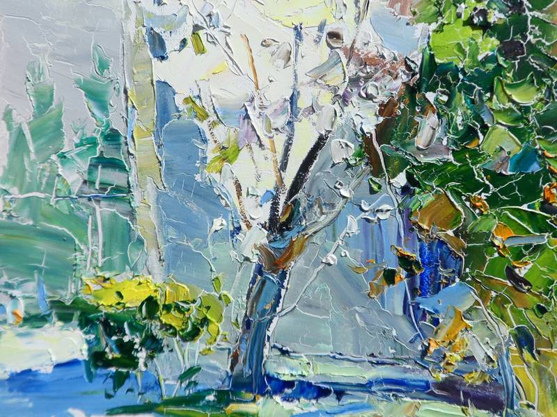 Plum Blossoms Impressionistic Painting Yehor Dulin - Subjektiv.art