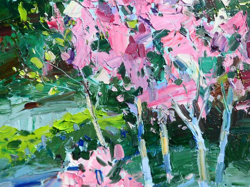 flowering trees Impressionistic Painting Yehor Dulin - Subjektiv.art