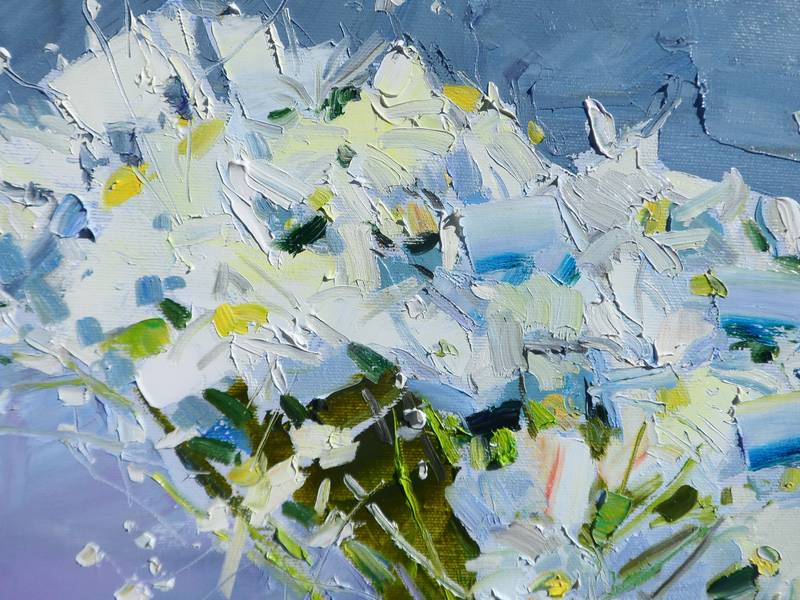 Daisies Expressive and gestural Painting Yehor Dulin - Subjektiv.art