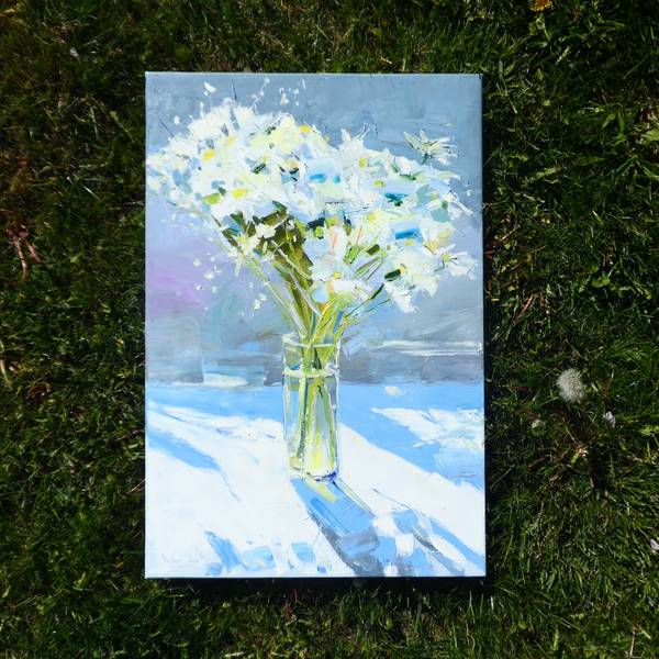 Daisies Expressive and gestural Painting Yehor Dulin - Subjektiv.art