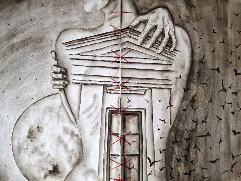 Unite yourself Expressive and gestural Painting Olena Yemelianova - Subjektiv.art