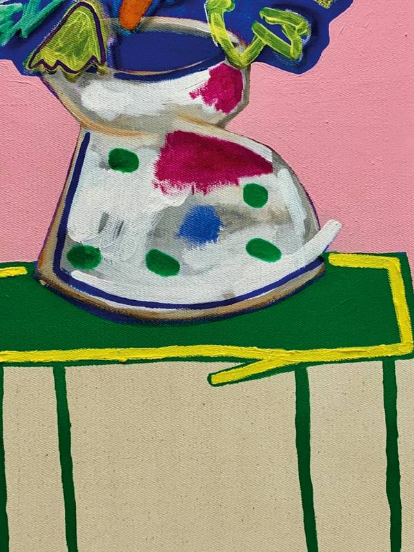 Stilleben mit Stuhl & Blumen Collage Painting Bjoern Heyn - Subjektiv.art