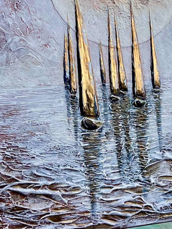 “The moon's melody of golden sails” Modern Painting Yuliia Kiselova - Subjektiv.art