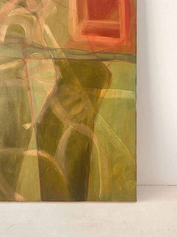 Mulher Dentro de uma Piscina Verde (Woman Inside a Green Pool) Fine Art Painting Maria R Saunders - Subjektiv.art