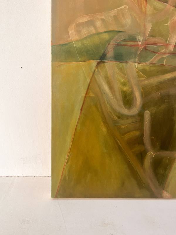 Mulher Dentro de uma Piscina Verde (Woman Inside a Green Pool) Fine Art Painting Maria R Saunders - Subjektiv.art