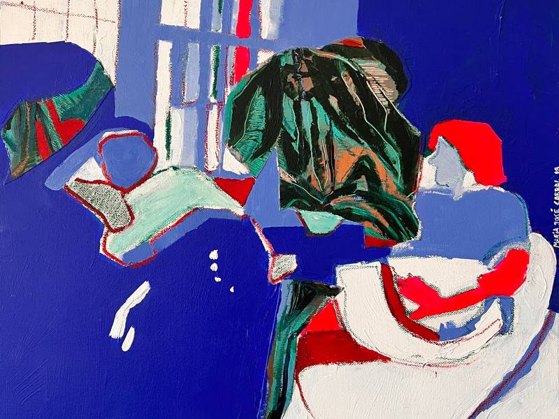Sala de estar Expressive and gestural Painting MariaJose Cabral - Subjektiv.art