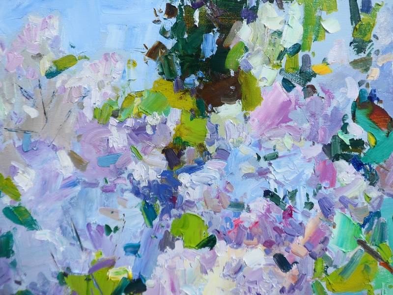 Lilac Expressive and gestural Painting Yehor Dulin - Subjektiv.art