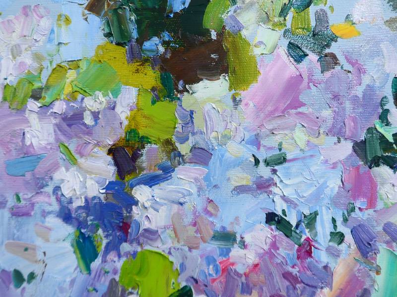 Lilac Expressive and gestural Painting Yehor Dulin - Subjektiv.art