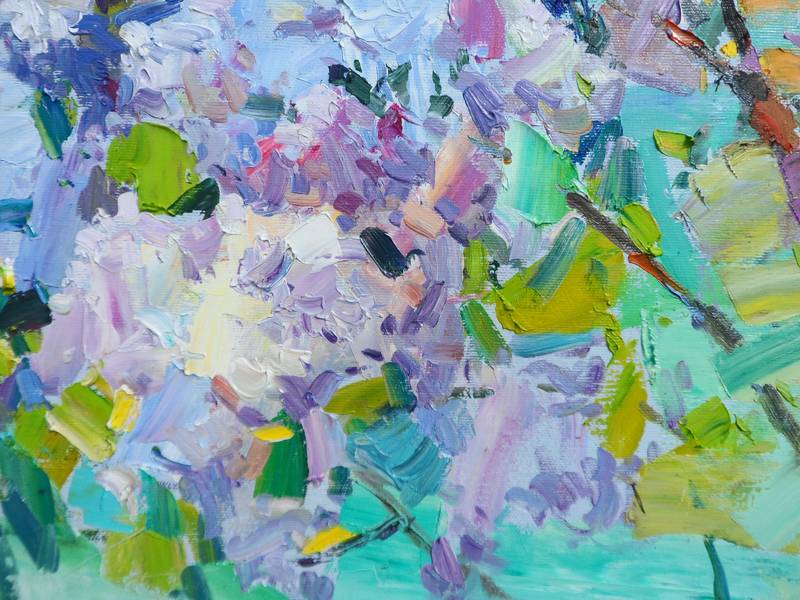 Lilac Expressive and gestural Painting Yehor Dulin - Subjektiv.art