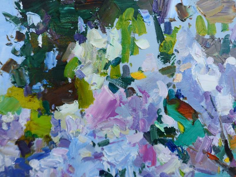 Lilac Expressive and gestural Painting Yehor Dulin - Subjektiv.art