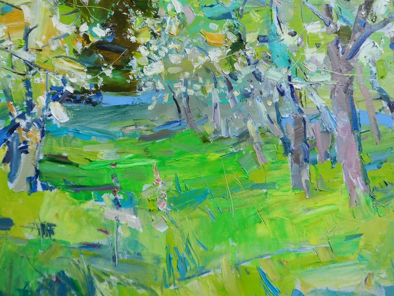 Apple orchard Impressionistic Painting Yehor Dulin - Subjektiv.art