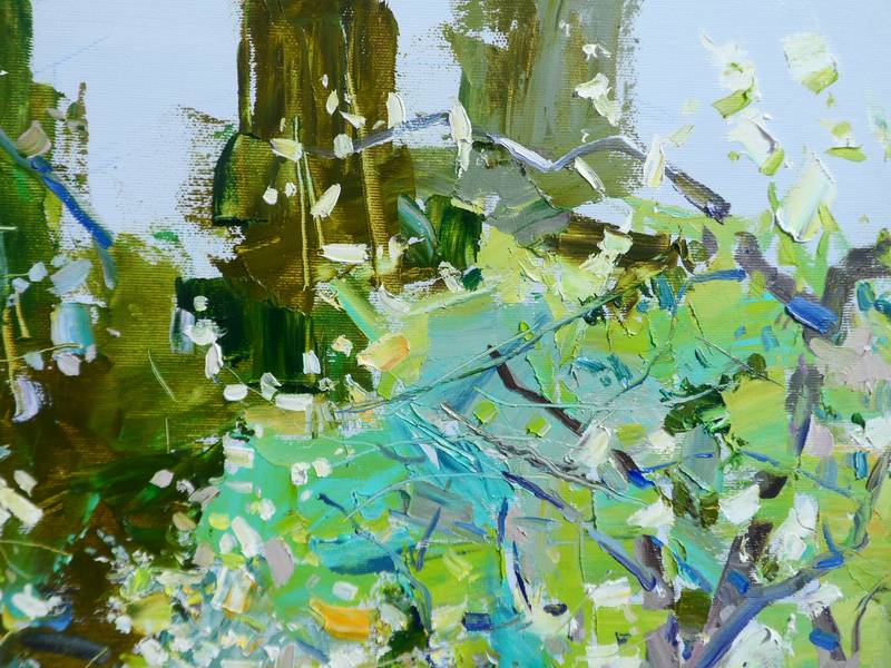 Apple orchard Impressionistic Painting Yehor Dulin - Subjektiv.art