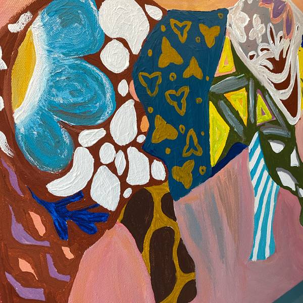 Elephant pattern Naive Painting Anna Potomkina - Subjektiv.art