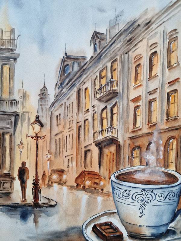 Meeting with the city Expressive and gestural Painting Olena Yemelianova - Subjektiv.art