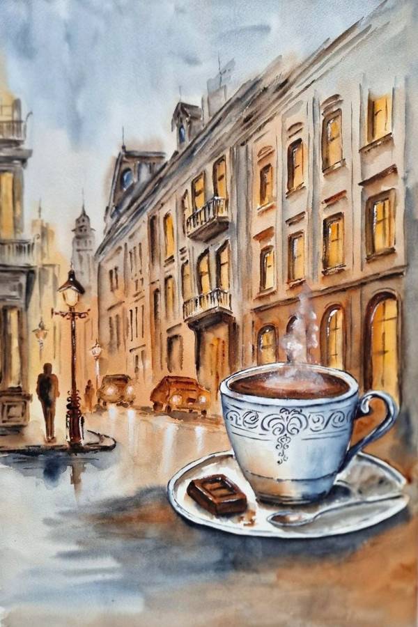 Meeting with the city Expressive and gestural Painting Olena Yemelianova - Subjektiv.art